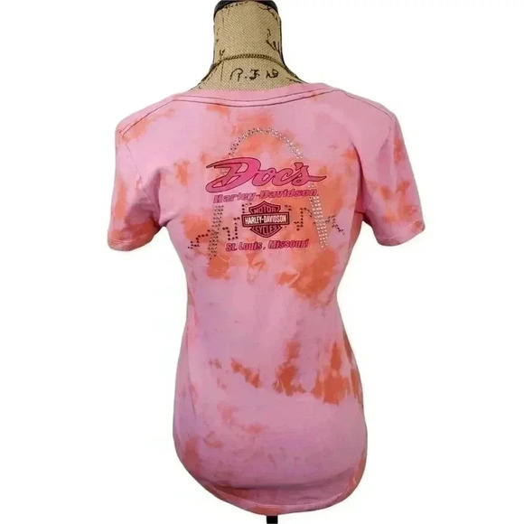 Harley Davidson bling glitter tye dye tee. Size Medium - Picture 3 of 9
